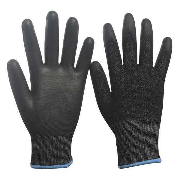 Guantes recubiertos con resistencia al corte Condor, Nivel de corte A4, 13 ga, color negro, talla 2XL (11) - 48UR26