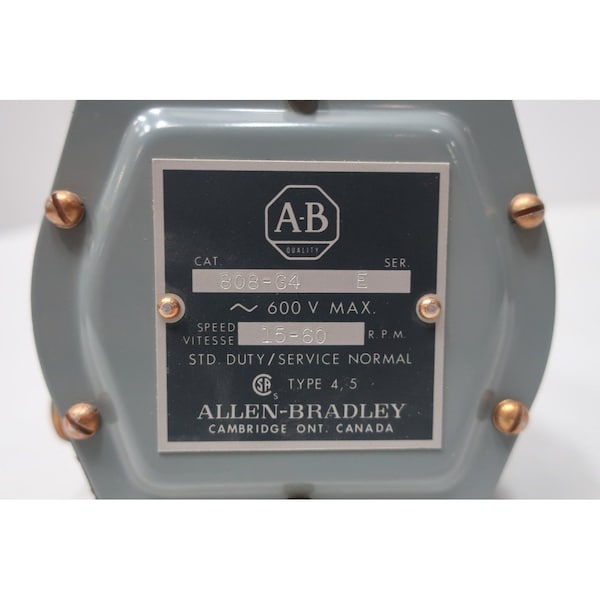 Interruptor de velocidad 15-60RPM 600V-AC Allen Bradley - 808-G4