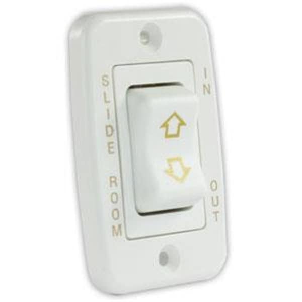 Interruptor deslizante sencillo de energía DC JR PRODUCTS 12345 - Blanco - J45-12345