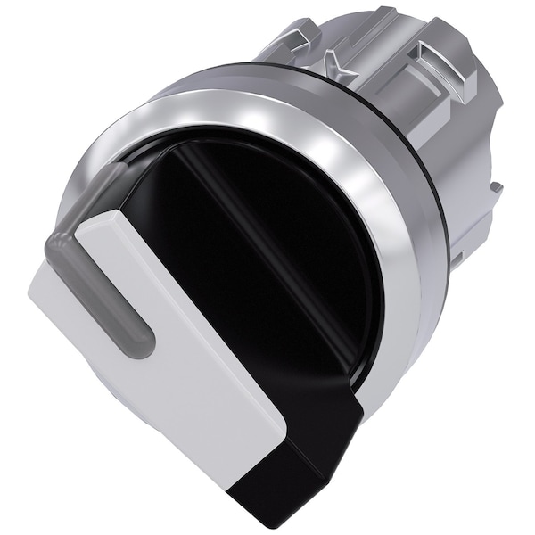 Interruptor selector Siemens, 2 posiciones, montado, mango corto, blanco - 3SU1052-2BF60-0AA0