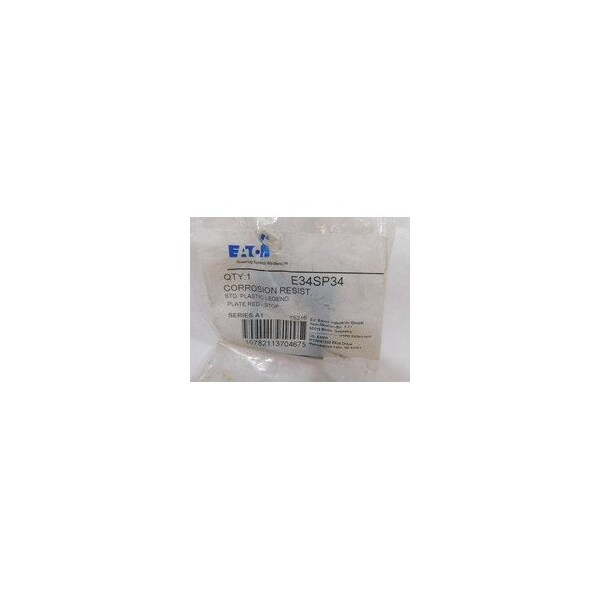 Placa de leyenda roja EA - E34SP34 para bloques de contacto y otros accesorios Eaton