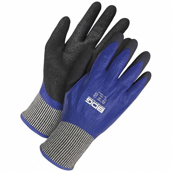 Guantes recubiertos Bdg, Nivel de corte A3, 13 ga, Negro/Azul, 10 - 99-1-9660-10-K