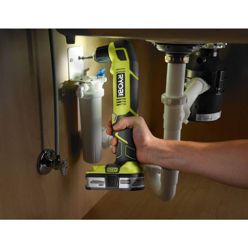 RYOBI ONE+ Taladro angular inalámbrico de 3/8 pulgadas de 18V (sólo herramienta) - P241