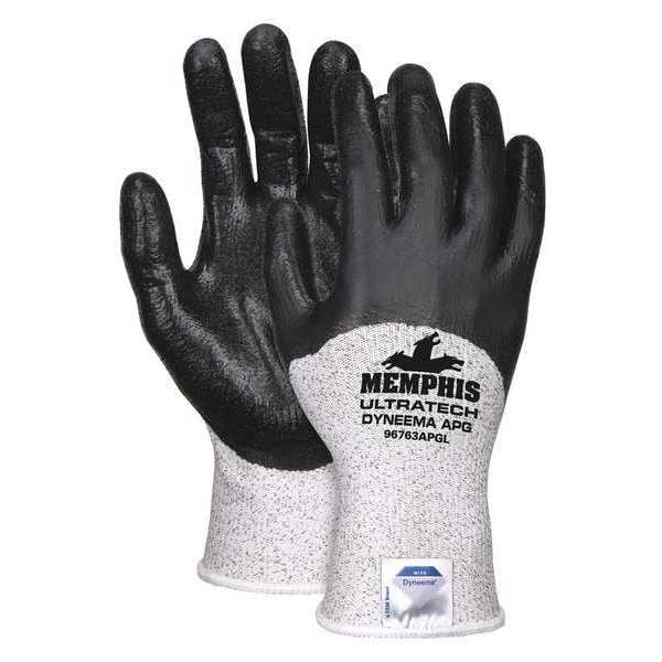 Guantes recubiertos resistentes a cortes MCR Safety, Nivel de corte A2, calibre 13, negro/gris, tamaño L - 96763APGL