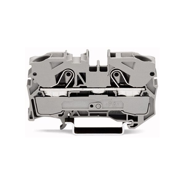 Bloques de terminales de paso de 2 conductores, 6 AWG - 20 AWG gris - Wago 2010-1201