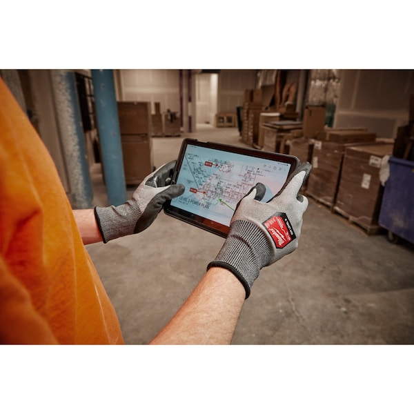 Guantes Milwaukee Tool 12 pares Nivel de corte 3 de alta destreza con recubrimiento de poliuretano - L, Nivel de corte A3, calibre 18, gris - 48-73-8732B
