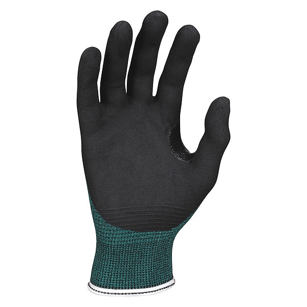 Guantes recubiertos de seguridad Mcr, Nivel de corte A2, calibre 18, negro/verde, 3XL - 96782XXXL
