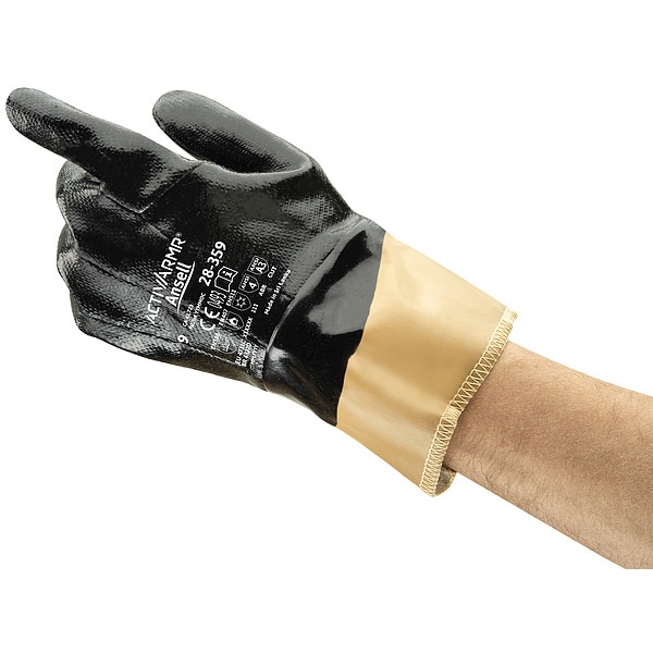 Guantes recubiertos resistentes a cortes Ansell, Nivel de corte A3, Negro, XL - 28-359