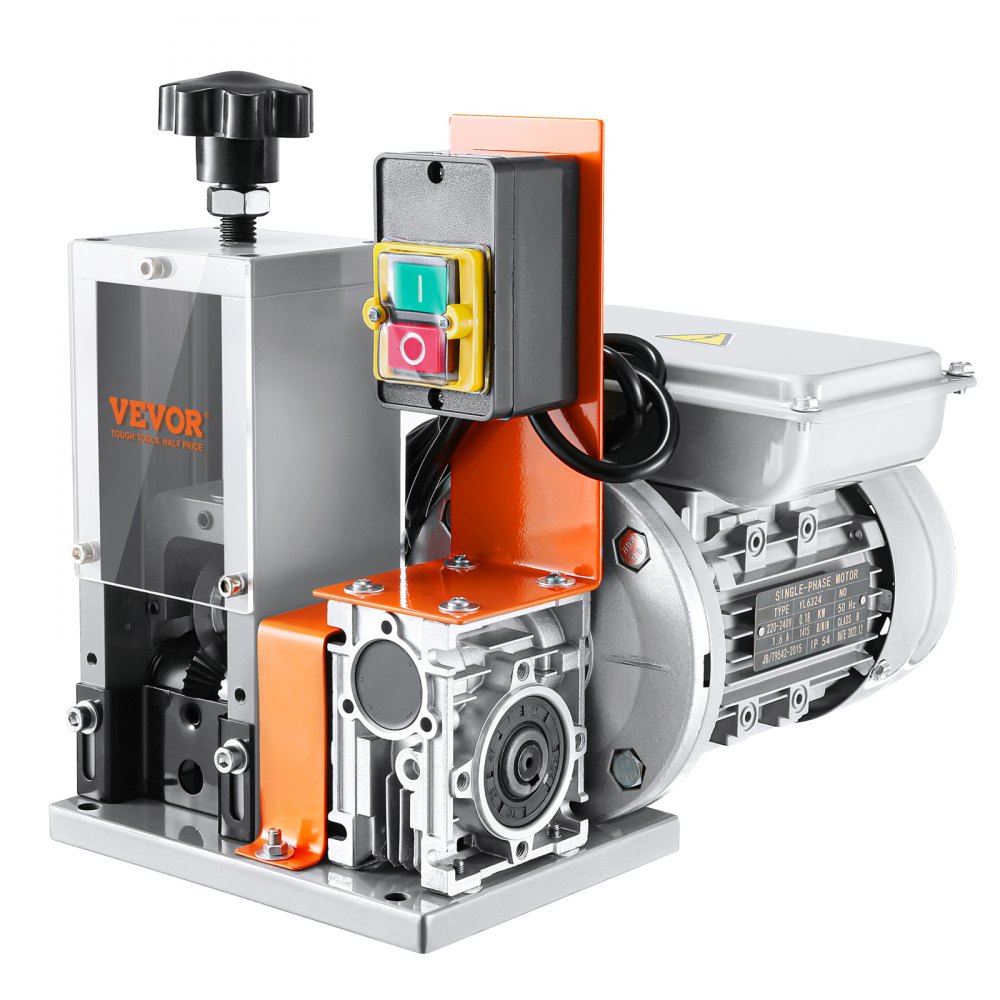 VEVOR Automatic Wire Stripping Machine, 0.06''-0.98'' Electric Motorized Cable Stripper, 180 W, 60 ft/min Wire Peeler with Visible Stripping Depth Reference, for Scrap Copper Recycling - BX180W11525MMAVETV1