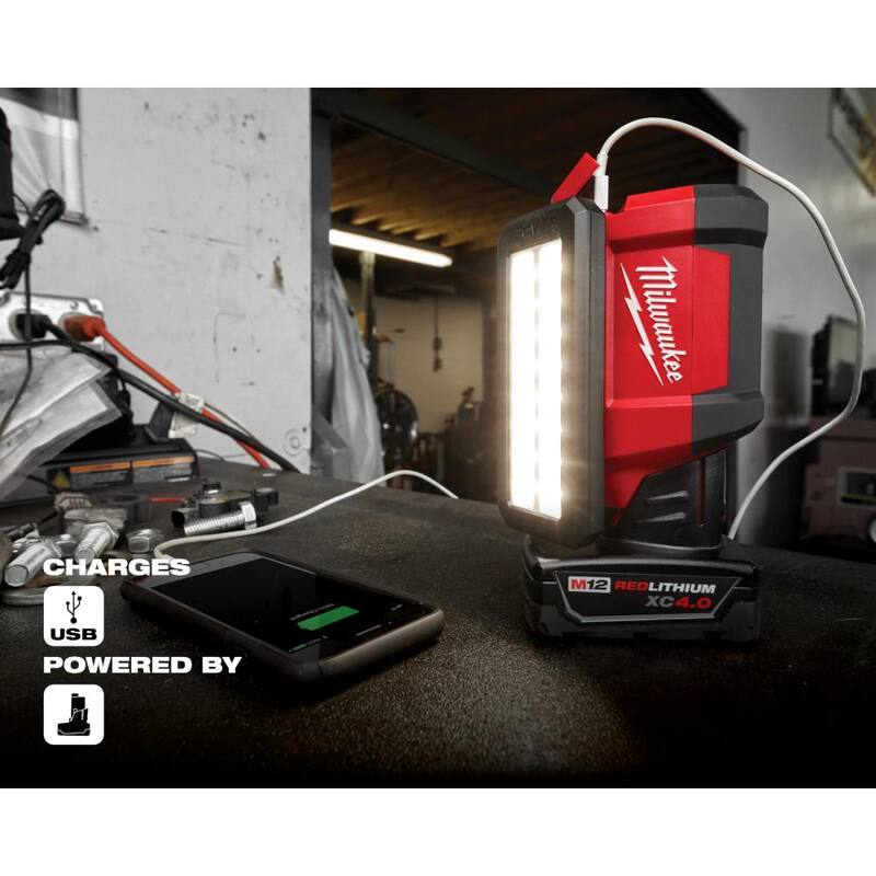 Milwaukee M12 FUEL 12-Volt Lithium-Ion Brushless Cordless 4-en-1 Kit de taladro y atornillador de instalación de 3/8 pulgadas con luz de servicio M12 Rover - 2505-22-2367-20.