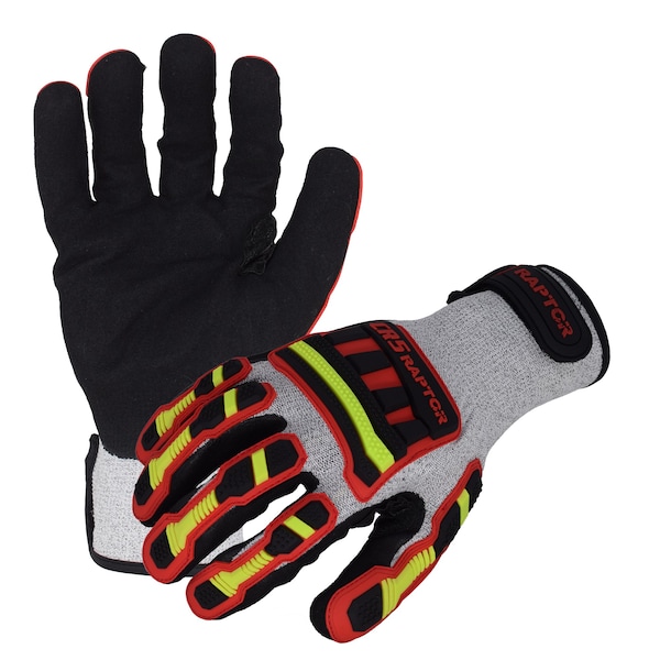 Guantes de trabajo resistentes a cortes Azusa Safety, Nivel de corte A3, Gris/Negro/Rojo/Amarillo, Talla L - RAPCR5.