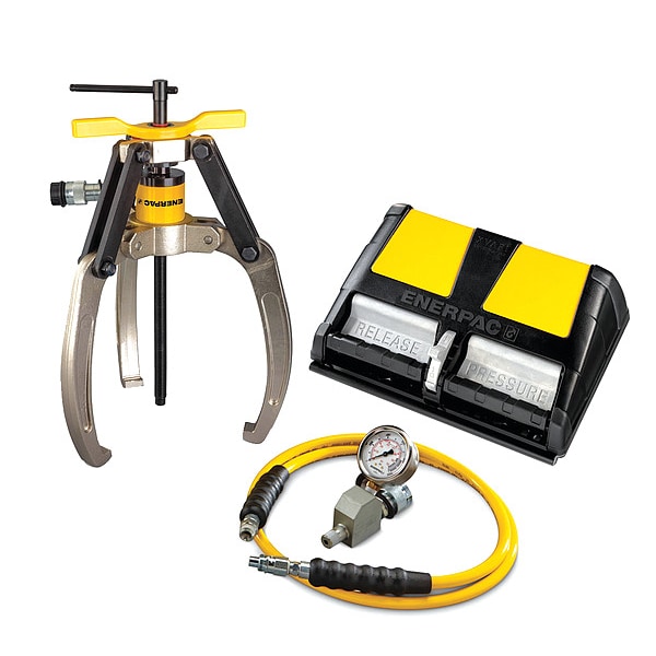 Enerpac LGHS310A, 10 Ton, 3 Jaw, Hydraulic Lock-Grip Puller Set with Air Pump - LGHS310A