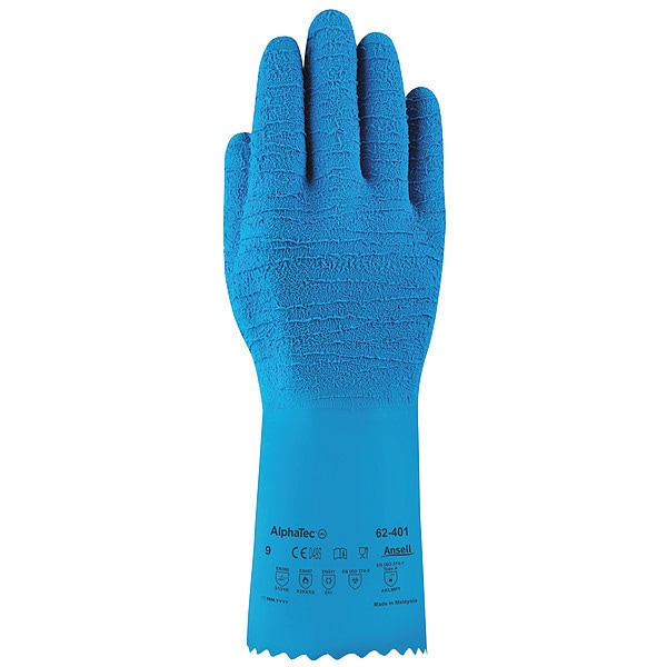 Guantes resistentes a químicos Ansell de 13", látex natural de hule, talla 8, 1 par - 62-401