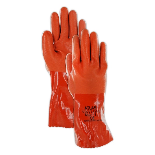 Guante de PVC de peso mediano Showa Showa Atlas 620, paquete de 12 - 620-09