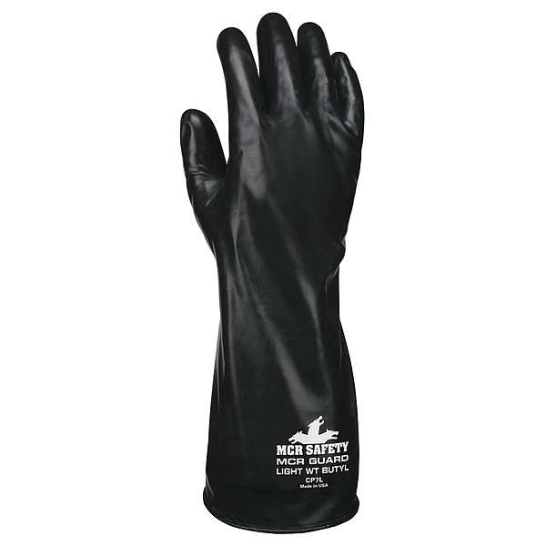 Guante resistente a productos químicos Mcr Safety, L, negro, PR - CP7L
