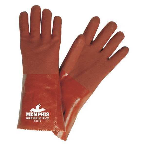 Guantes resistentes a químicos de 14" de Mcr Safety, PVC, L, paquete de 12 - 6454S.