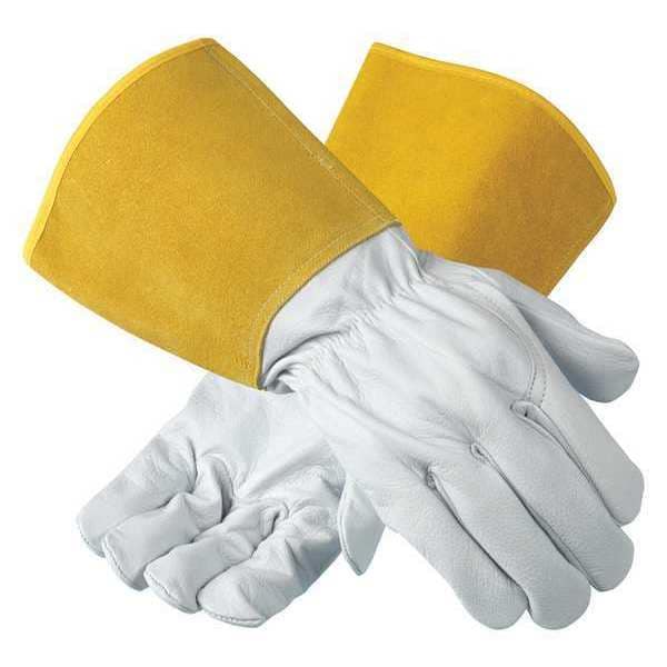 Guantes para soldadura TIG Ansell, palma de piel de cabra/pie de vaca, 10, par - 43-217