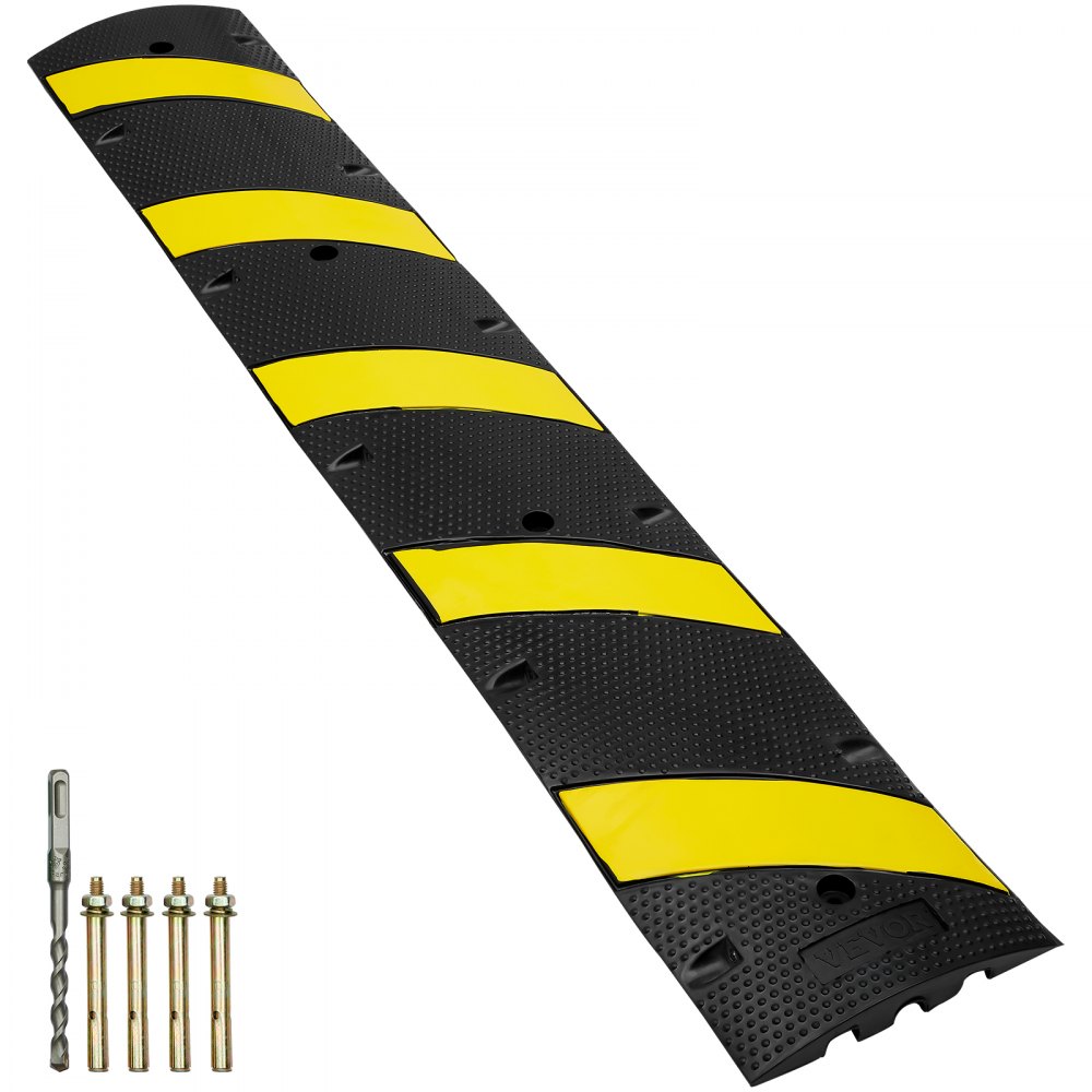 VEVOR 72'' Rubber Speed Bump 2 Channel 22000 lbs Load Heavy Duty Speed Hump - JSDDLBHQXJZTA4MA6V0