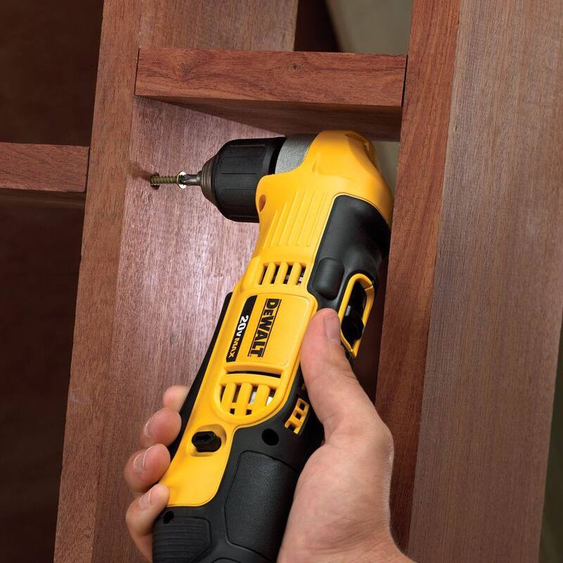 DEWALT Taladro/destornillador angular inalámbrico de 3/8 pulgadas 20V MAX, (1) Batería de 20V 1.3Ah, Cargador y Bolsa - DCD740C1