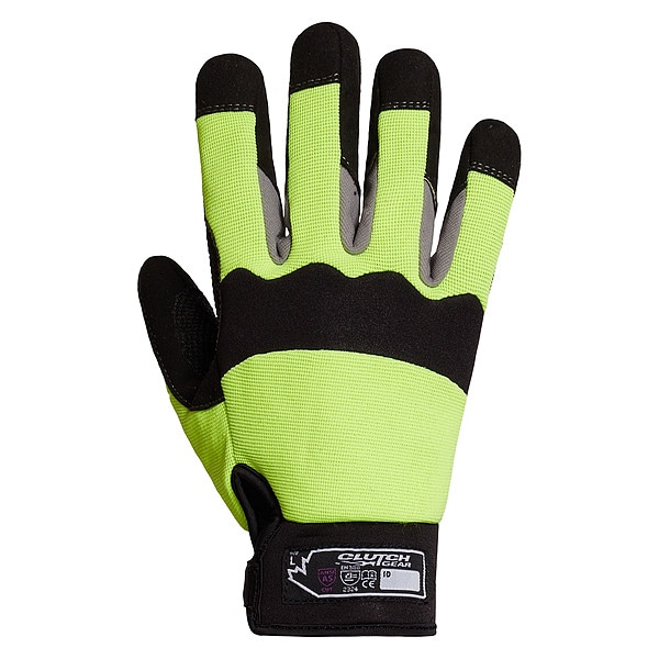 Guantes mecánicos Superior Glove, L, Negro/Lima, Nylon elástico - MXHV2PB-L