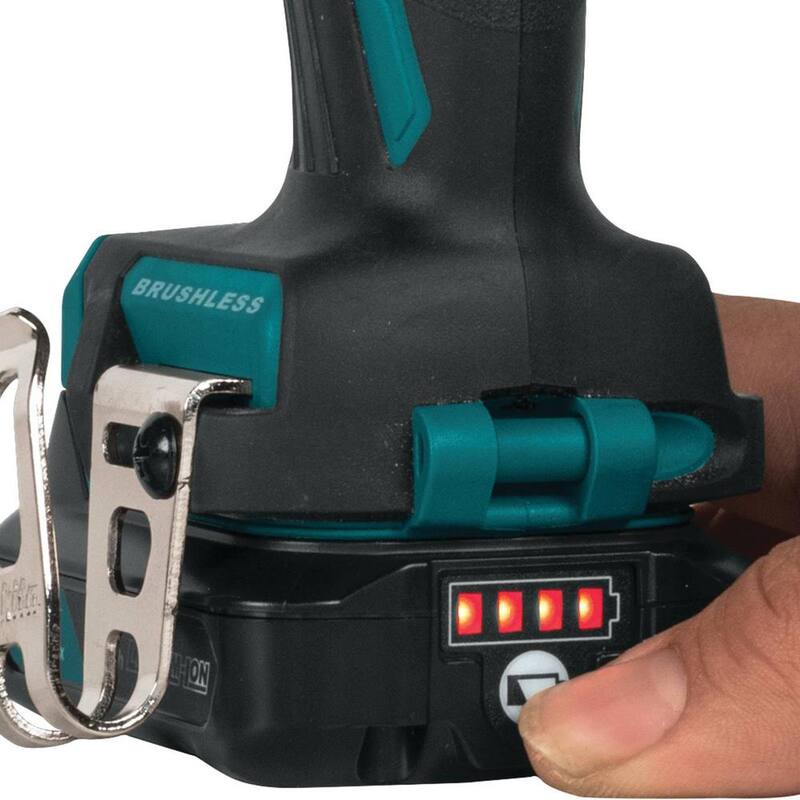 Kit de taladro inalámbrico Makita 12V max CXT de 3/8 pulgadas con tecnología de iones de litio sin escobillas, incluye (2) baterías (2.0 Ah), cargador y estuche rígido - FD07R1