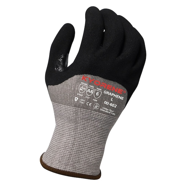 Kyorene 13g Gris Kyorene Grafeno A6 Forro con Microespuma HCT Negra Recubrimiento de Nitrilo en los nudillos (XXL) Guantes PK - 00-602 (XXL)