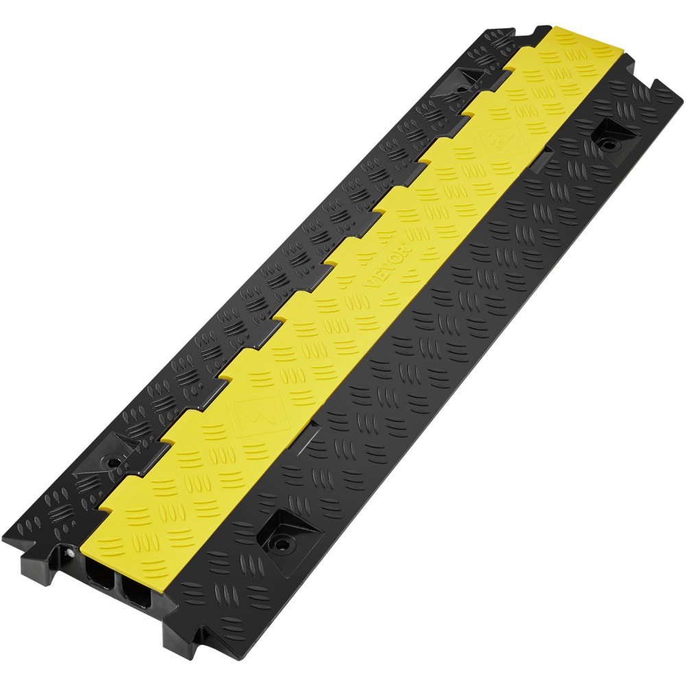 VEVOR 2 Channel Cable Protector Ramp 22000 lbs Load TPU Wire Cable Cover Ramp - SK12WH1211TPUW669V0