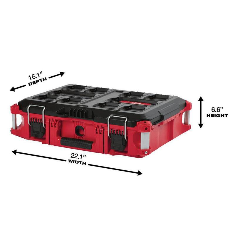 Juego de herramientas mecánicas Milwaukee de 1/4 de pulgada con trinquete y dados SAE/Métricos (50 piezas) con caja de herramientas PACKOUT de 22 pulgadas - 48-22-9004-48-22-8424