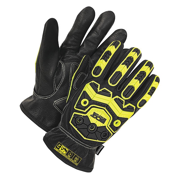 Guantes de Cuero Bdg, Nivel de Corte A5, Negro/Amarillo, L - 20-9-10750-L-K