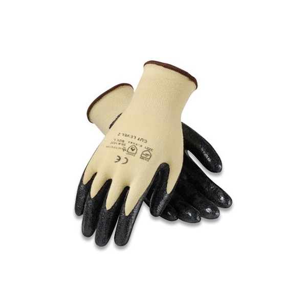 Productos Industriales de Protección Guantes de Kevlar sin Costuras, Talla Grande, Amarillo/Negro, 12 Pares - 09K1450L