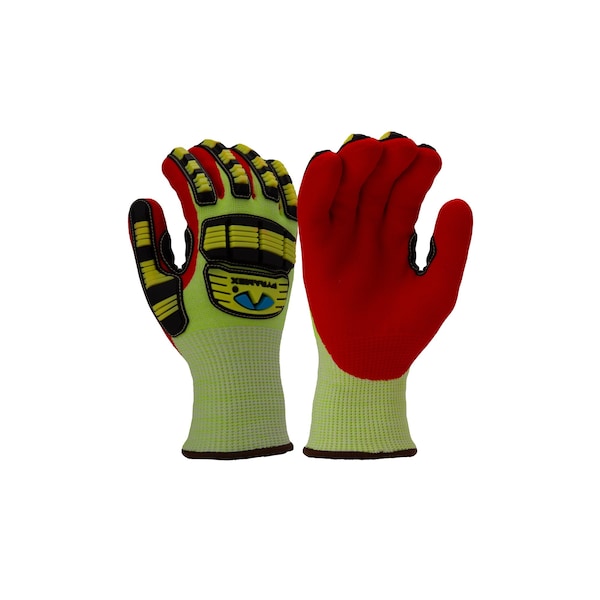 Guantes de nitrilo recubiertos aislados Pyramex, 13G forro de HPPE, Corte A5 con protector de TPR y forro de polar de 10G, Talla XL, PR - GL612CXL.