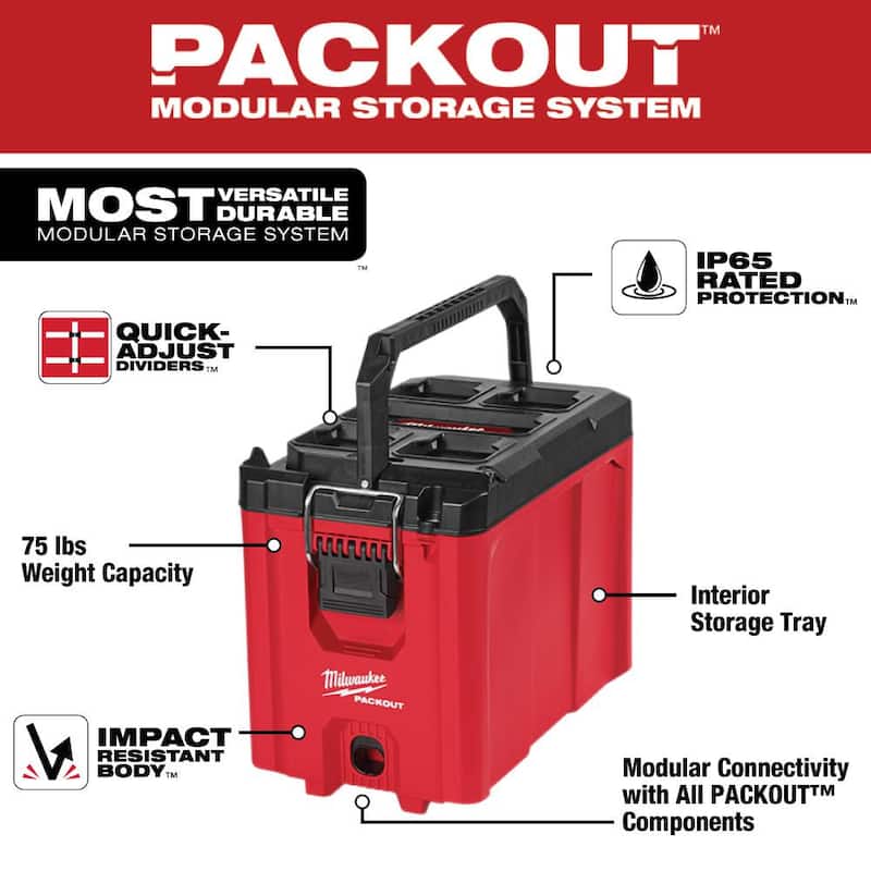 Milwaukee M12 FUEL 12V Lithium-Ion Inalámbrico sin escobillas 4-en-1 Kit de Destornillador de Broca de 3/8 pulgadas e Instalación - 4 cabezales de herramientas con PACKOUT - 2505-22-PO
