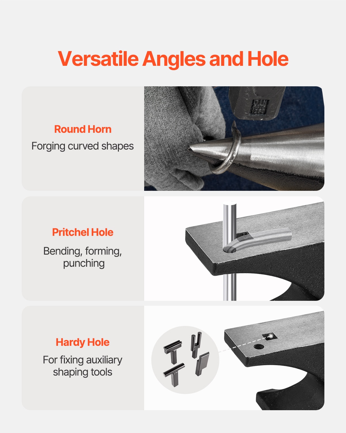 Yunque de acero fundido VEVOR de 55 libras para taller de herrería con tornillo de banco