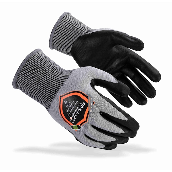Guantes recubiertos resistentes al corte Defender Safety, nivel de corte A4, gris/negro, XL - DXG-E41-408XL