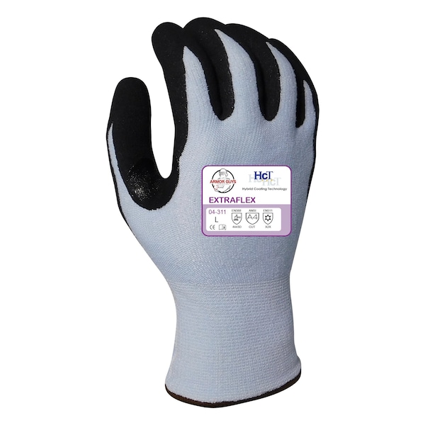 Guantes resistentes al corte Armor Guys, Nivel de corte A4, 13g, Azul claro/Negro, XL - 04-311-XL