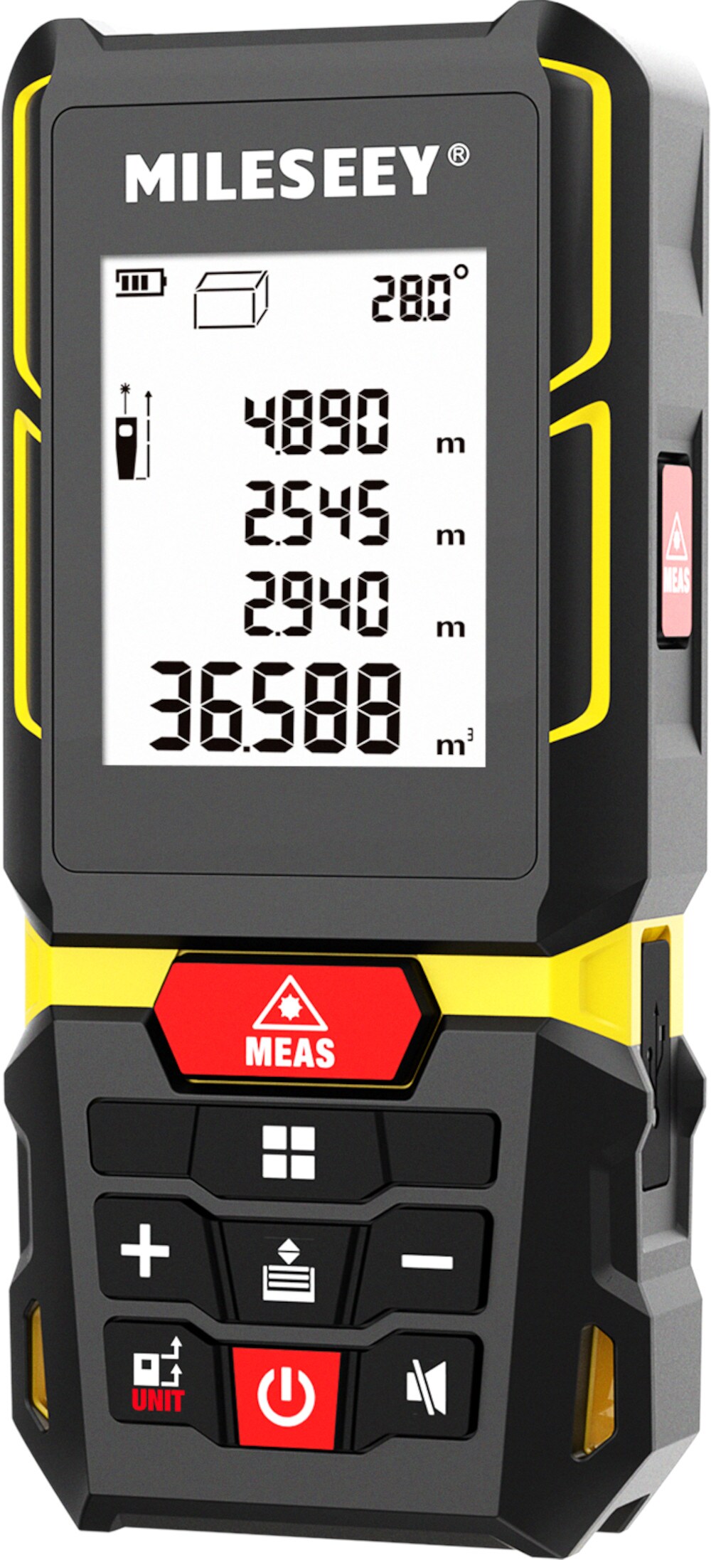 Juego de ángulo de esquina extensible MILESEEY G7, calculadora inteligente con medidor láser rojo de distancia de 330 pies para interiores y exteriores con pantalla retroiluminada G7.