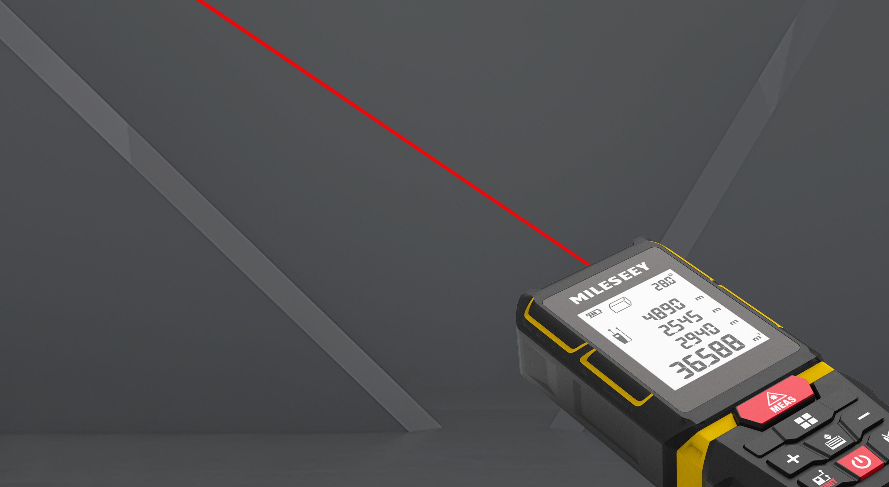 Juego de ángulo de esquina extensible MILESEEY G7, calculadora inteligente con medidor láser rojo de distancia de 330 pies para interiores y exteriores con pantalla retroiluminada G7.