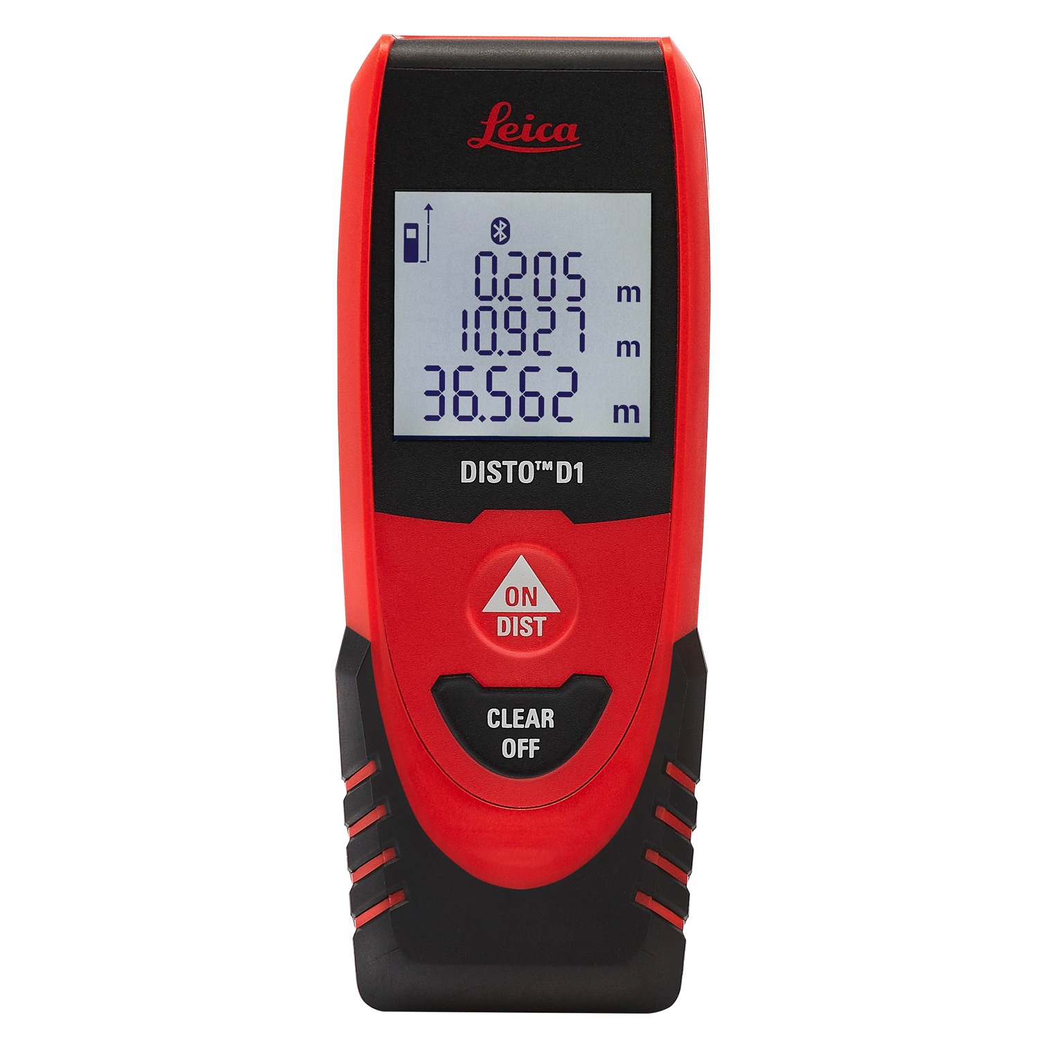 Medidor de distancia láser rojo para interiores de Leica Geosystems, con alcance de 120 pies, pantalla retroiluminada y compatibilidad con Bluetooth D1