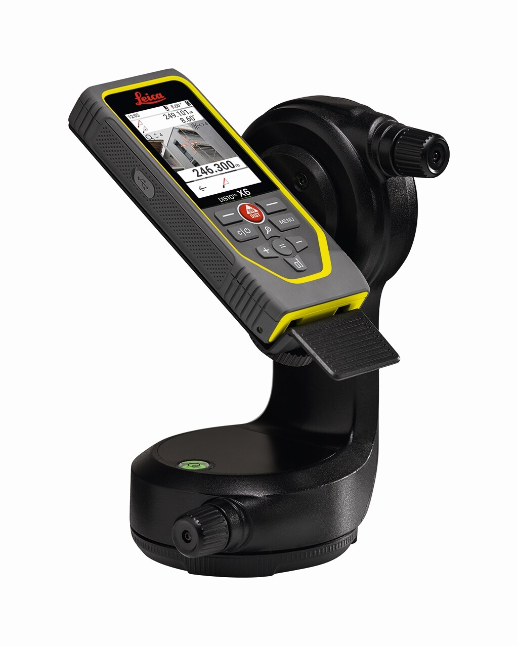 Medidor de distancia láser rojo para interiores y exteriores de Leica Geosystems de 800 pies con pantalla retroiluminada y compatibilidad con Bluetooth X6 PRO-KIT