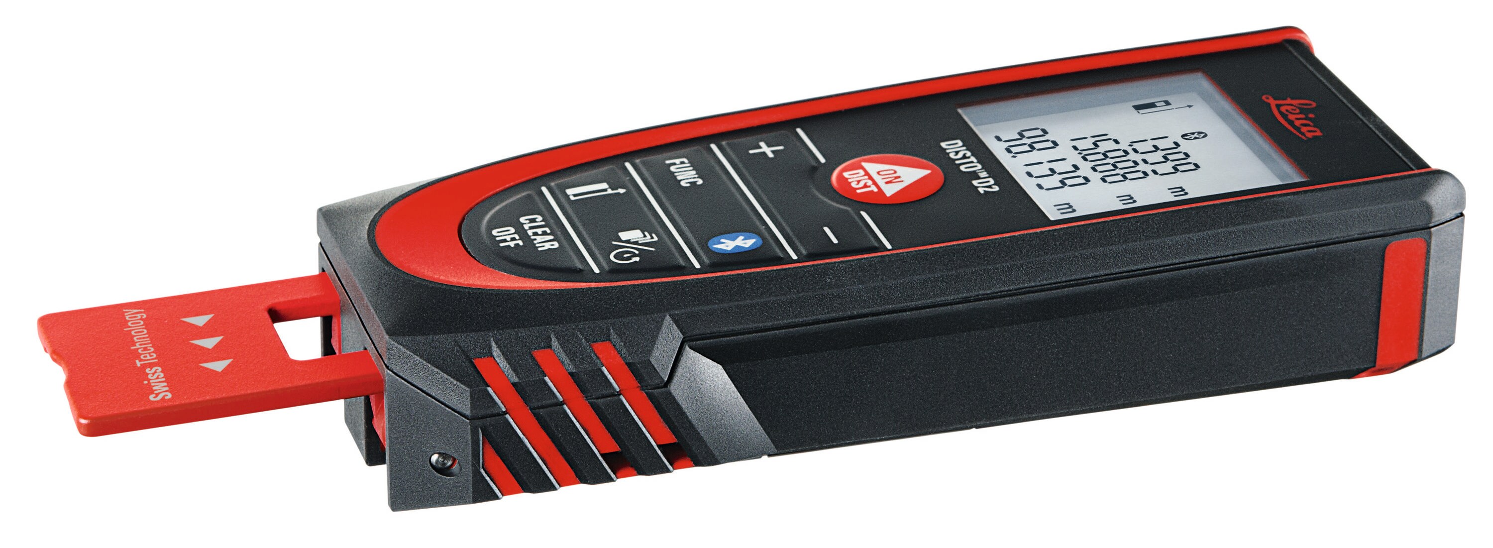 Medidor de distancia láser rojo para interiores Leica de 330 pies con pantalla retroiluminada y compatibilidad Bluetooth