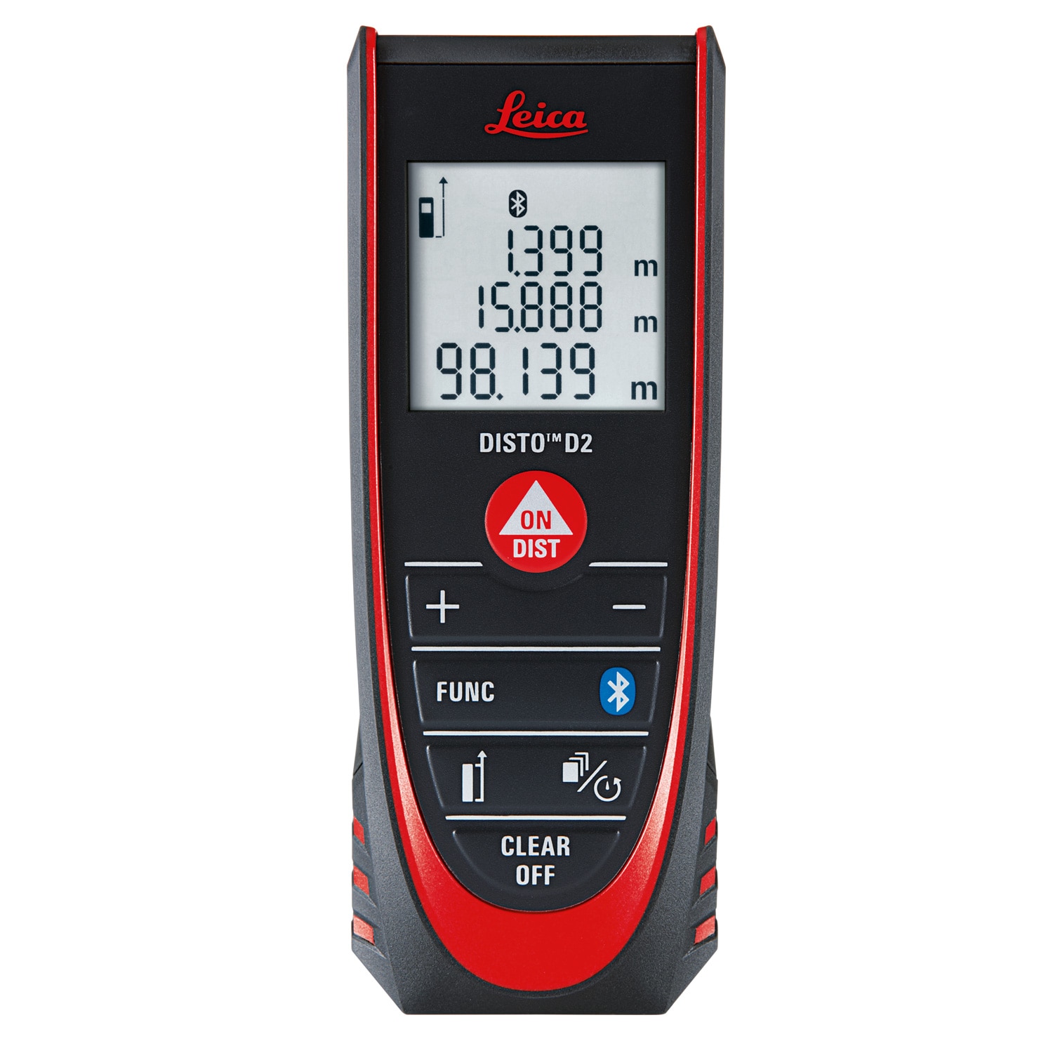 Medidor de distancia láser rojo para interiores Leica de 330 pies con pantalla retroiluminada y compatibilidad Bluetooth