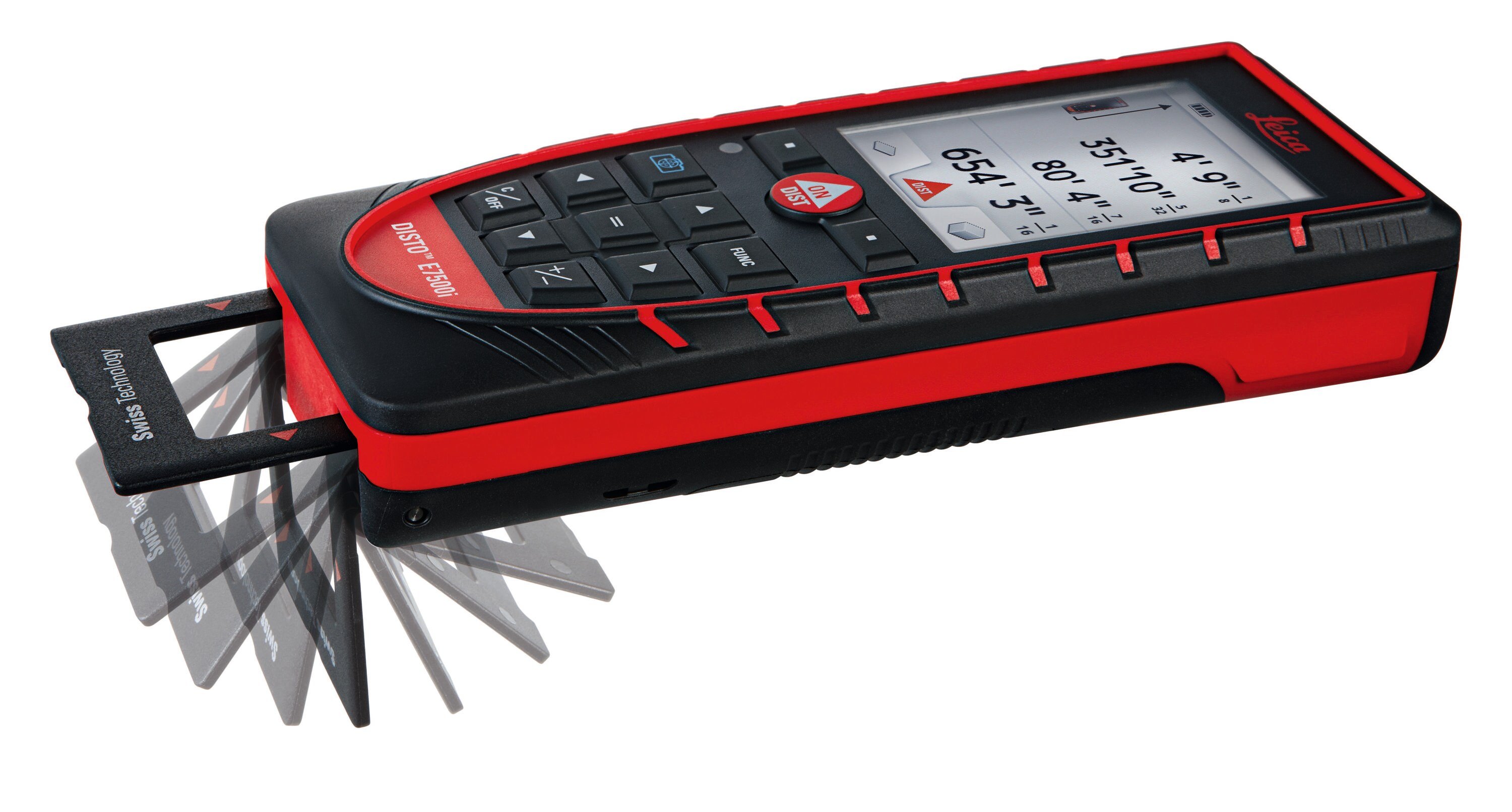 Medidor de distancia láser rojo para interiores Leica de 330 pies con pantalla retroiluminada y compatibilidad Bluetooth
