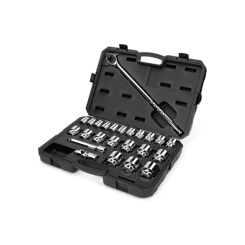 Juego de llaves de vaso de 6 puntas y trinquete TEKTON de unidad de 3/4 de pulgada, de 3/4 a 2 pulgadas (25 piezas) - SKT35104
