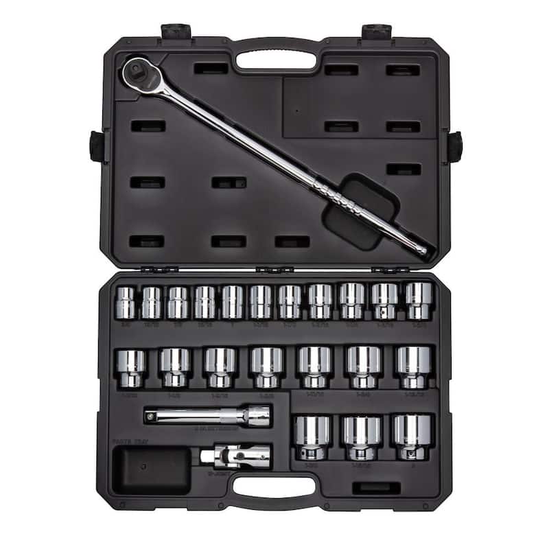 Juego de llaves de vaso de 6 puntas y trinquete TEKTON de unidad de 3/4 de pulgada, de 3/4 a 2 pulgadas (25 piezas) - SKT35104