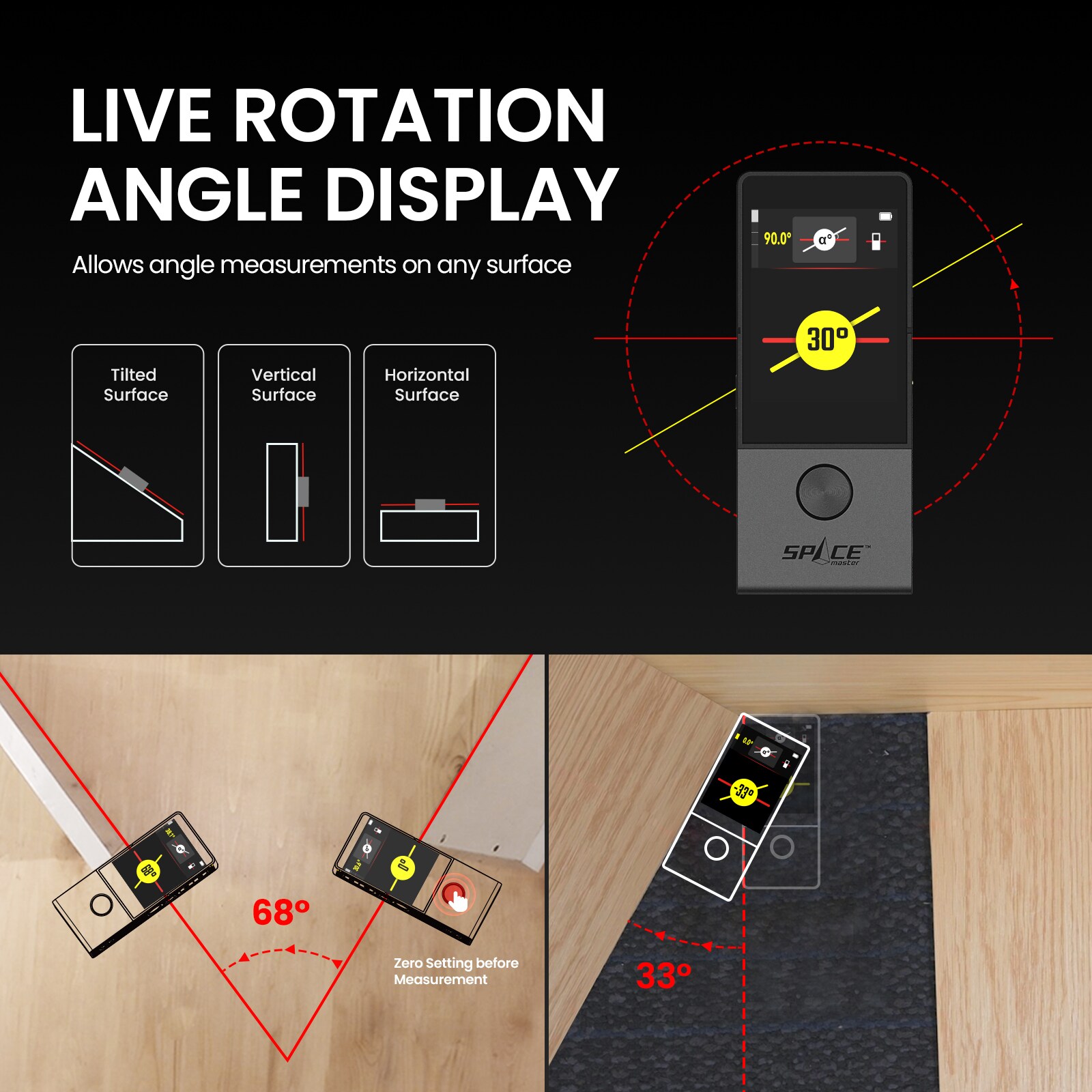 Medidor de distancia láser rojo MILESEEY DP9 PRO de 3 vías, calculadora inteligente, sincronización de aplicaciones, alcance de 330 pies, con pantalla retroiluminada y compatibilidad Bluetooth D9PRO para interiores y exteriores.