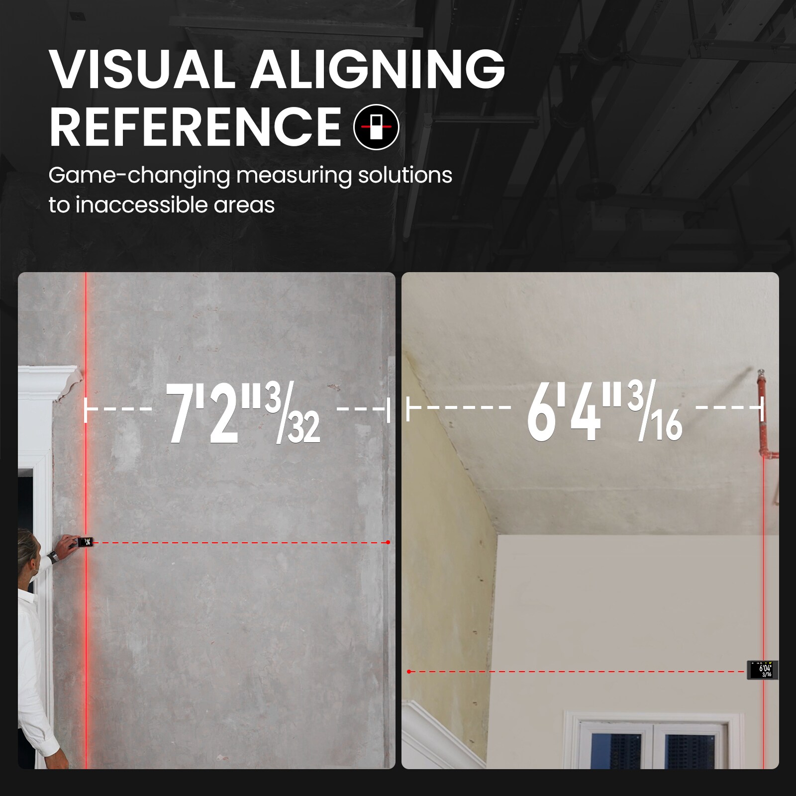Medidor de distancia láser rojo MILESEEY DP9 PRO de 3 vías, calculadora inteligente, sincronización de aplicaciones, alcance de 330 pies, con pantalla retroiluminada y compatibilidad Bluetooth D9PRO para interiores y exteriores.