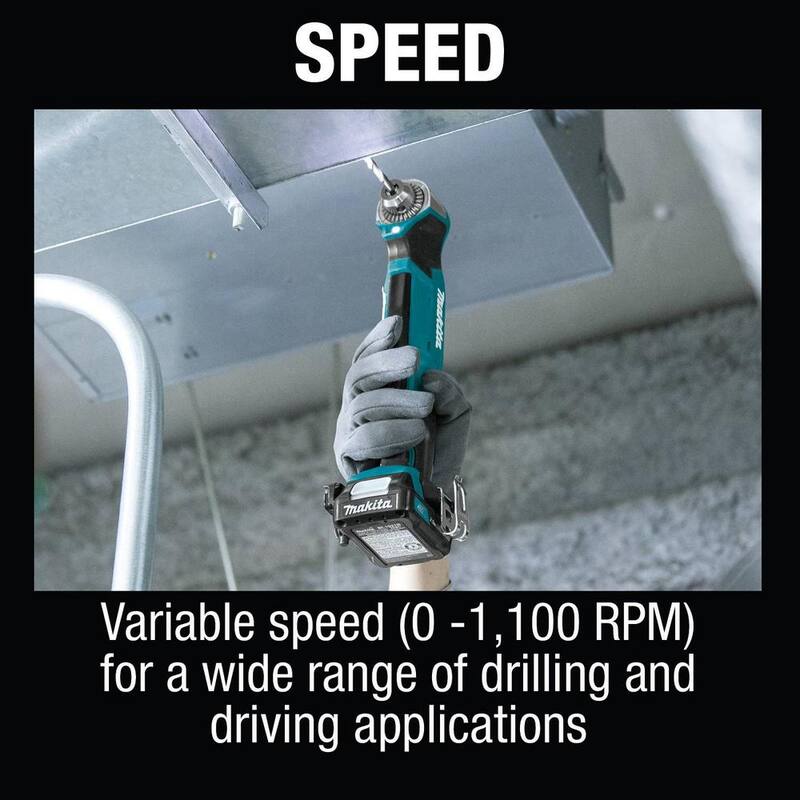 Makita 12V max CXT Kit de Taladro Inalámbrico de Ángulo Recto de 3/8 pulg. con batería de Ion de Litio (2.0 Ah) - AD03R1