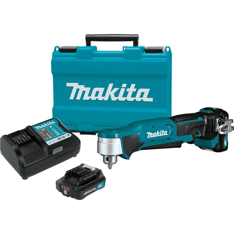Makita 12V max CXT Kit de Taladro Inalámbrico de Ángulo Recto de 3/8 pulg. con batería de Ion de Litio (2.0 Ah) - AD03R1