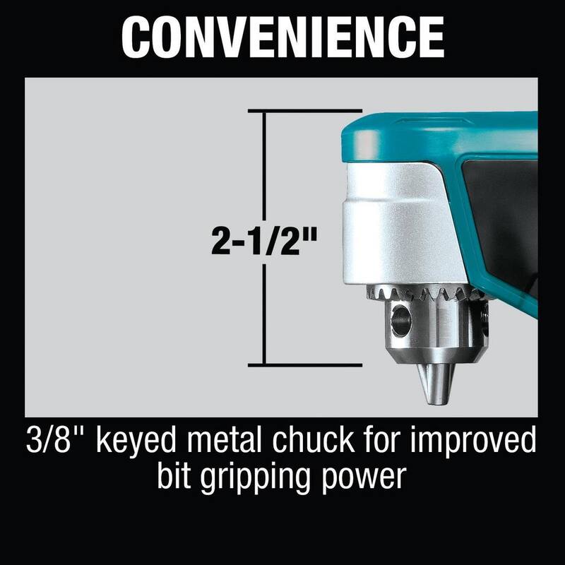 Makita 12V max CXT Kit de Taladro Inalámbrico de Ángulo Recto de 3/8 pulg. con batería de Ion de Litio (2.0 Ah) - AD03R1