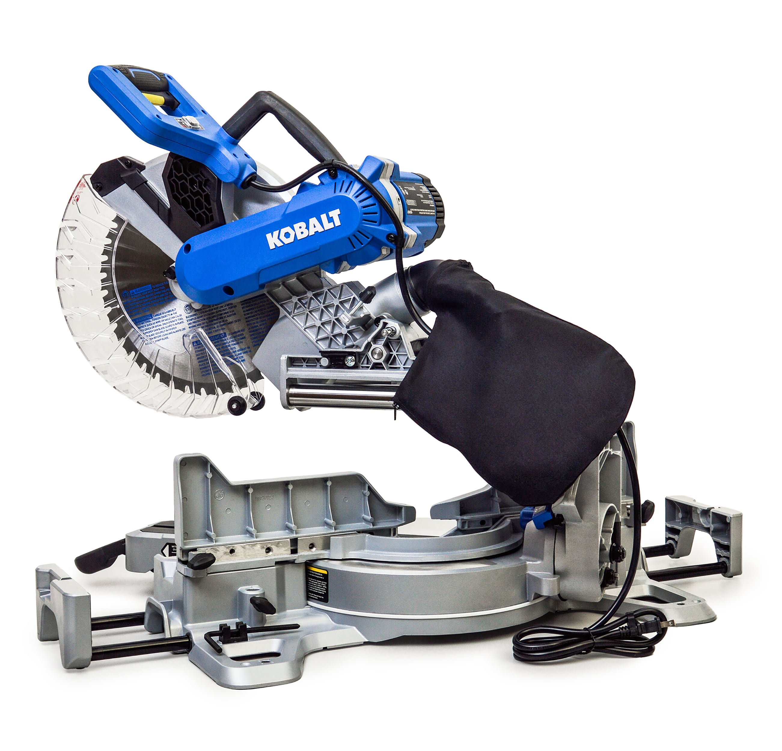 Sierra ingletadora compuesta deslizante de doble bisel compacta Kobalt Compact 12-in de 15 amperios SM3018LW